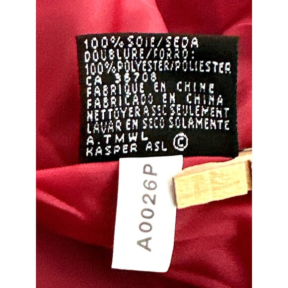 Kasper 16P Raspberry Silk Stripe Jacket Hamptons Chic Coastal Rich City Ready - Picture 12 of 16